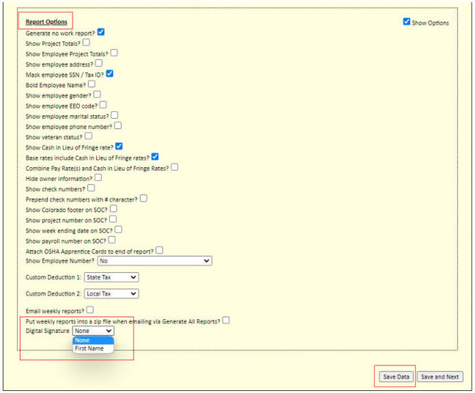 CPR Digital Signature Selection